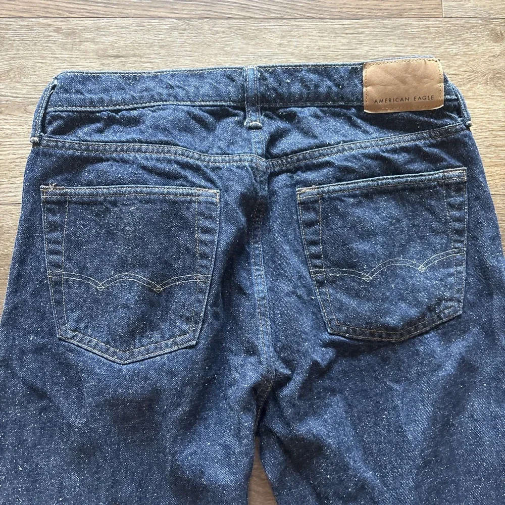 American Eagle Original Straight Jeans Men's 30x34 Denim Dark Blue White Speckle